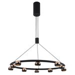 Pendente Oto Preto / Rose Gold 10xled 5w