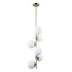Pendente Petit Poa Dourado / Branco 6xe27 Bolinha Max 5w