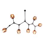Pendente Orbe Preto / Champanhe 7xe27 Bulbo Max 40w