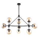 Pendente Orbe Preto / Champanhe 10xe27 Bolinha Max 40w