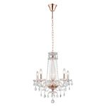Pendente Tyene Rose Gold / Transparente 5xe14 Vela Max 40w