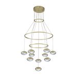 Pendente Ludique Dourado / Transparente 10xled 5w