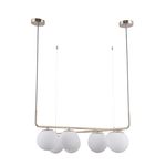 Pendente Petit Poa Dourado / Branco 8xe27 Bolinha Max 5w