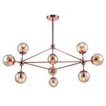 Pendente Orbe Cobre / Champanhe 10xe27 Bolinha Max 40w