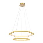 Pendente Hex Dourado / Transparente 1xled 30 + 20w