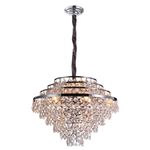 Pendente Palace Cromado / Transparente 15xe14 Vela Max 40w