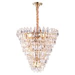 Pendente Paris Dourado Transparente 11xe14 Vela Max 40w