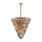 Lustre Paris Dourado e Transparente 680w