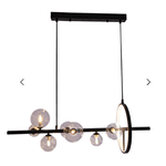 Pendente Versus Preto / Transparente 7xg9/Led Integrado Max 9w