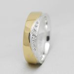 Aliança de noivado e Casamento em Ouro com base em Prata - Combo