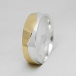 Aliança de noivado e Casamento em Ouro com base em Prata - Combo