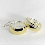Aliança de Casamento em Ouro com parte interna de prata 8mm Always08 - Combo 