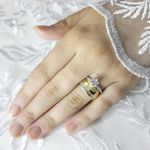 Aliança de Casamento em Ouro com parte interna de prata 8mm Always08 - Combo 
