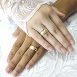 Aliança de Casamento em Ouro com parte interna de prata 8mm Always08 - Combo 