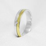 Aliança de Casamento em Ouro 4mm base em prata Amelíe - Combo