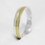 Aliança de Casamento em Ouro 4mm base em prata Amelíe - Combo