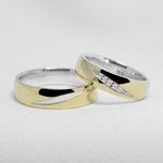 Aliança de Casamento em Ouro 5mm revestimento em prata Elsa - Combo