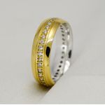 Aliança de Noivado e de Casamento em Ouro 18k e Prata 995 Fenix06 - Combo