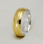 Aliança de Noivado e de Casamento em Ouro 18k e Prata 995 Fenix06 - Combo