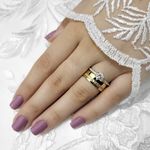 Aliança de Casamento Revestida em Ouro 6mm Forever Love - Combo