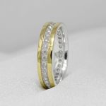 Par de Alianças para Casamento em Ouro com base em Prata Pedras na Aliança Feminina