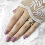 Aliança de Casamento em Ouro 4mm base em prata - Mari - Combo 