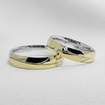 Aliança de Noivado e Alainaç de Casamento em Ouro 5mm reforçada em prata Roseh - Combo