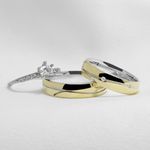 Aliança de Noivado e Alainaç de Casamento em Ouro 5mm reforçada em prata Roseh - Combo