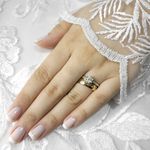 Aliança de Noivado e Alainaç de Casamento em Ouro 5mm reforçada em prata Roseh - Combo