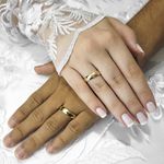 Aliança de Noivado e Alainaç de Casamento em Ouro 5mm reforçada em prata Roseh - Combo