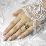 Aliança de Casamento em Ouro Maciço 5mm Reta Diamantada Amore - Combo