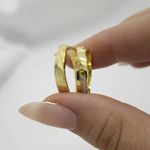 Aliança em Ouro 18k Maciço Trançada Diamonics - Áurea - Par