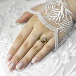 Aliança de Casamento em Ouro Maciço Abaulada Evelyn - Combo