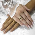 Aliança de Casamento em Ouro Maciço Abaulada Evelyn - Combo