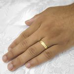 Aliança de Casamento em Ouro Maciço 5mm Reta Heart of Gold- Par 