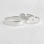 Aliança de Namoro em Prata Legitima Reta 3mm BellaF-P - Peça Unica