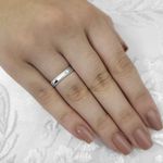 Aliança de Namoro em Prata Legitima Reta 4mm Coreia - Par 