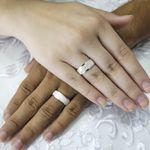 Par de Aliança de namoro com acabamento diamantado Diamond - Par