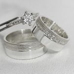 Par de Aliança de namoro com acabamento lateral diamantado Forever1001 - Par