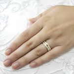 Par Aliança em Prata de Namoro com Detalhe Diamantado Infinity Link - Par