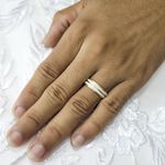 Par Aliança em Prata de Namoro com Detalhe Diamantado Infinity Link - Par