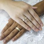 Par Aliança em Prata de Namoro com Detalhe Diamantado Infinity Link - Par