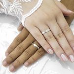 Aliança de Namoro em Prata Legitima Reta 4mm Suyane - Combo 