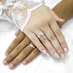 Aliança de Namoro em Prata Legitima Reta 4mm Suyane - Combo 