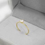 Anel Solitário 5 garras em ouro maciço