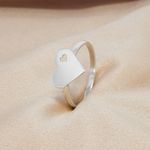 Anel Coração Para Personalizar Escrita Nome em Prata 995 - Shiny Heart Ring