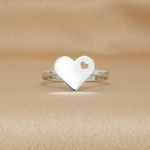 Anel Coração Para Personalizar Escrita Nome em Prata 995 - Shiny Heart Ring