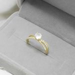 Anel Solitário Ouro Maciço Infinito trançada com diamonics 