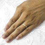 Aliança de Casamento e noivado em Ouro 18k Abaulada + Anel Solitario Balneário - Combo 