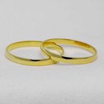 Aliança de Casamento e noivado em Ouro 18k Abaulada + Anel Solitario Balneário - Combo 